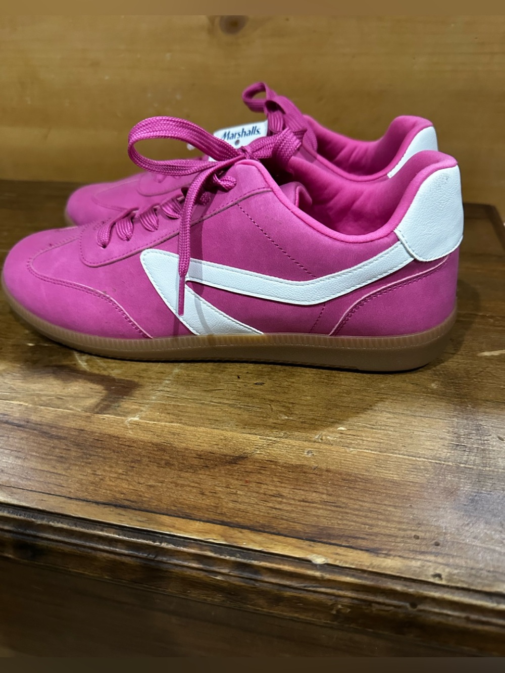 DV by Dolce Vita Hot Pink Low-Top Sneakers with White Stripe